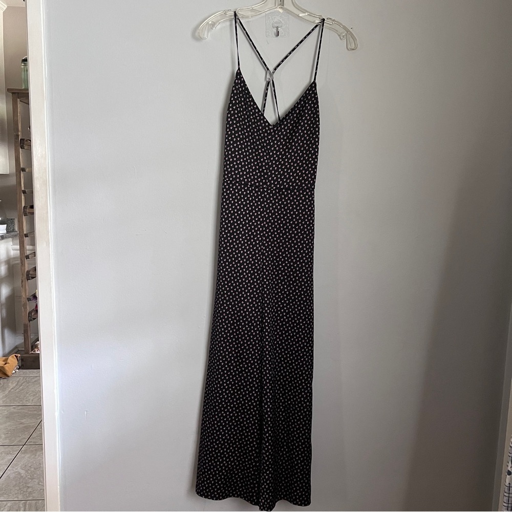 Abercrombie & Fitch Cami Jumpsuit Black with Flowers Size XS NWOT